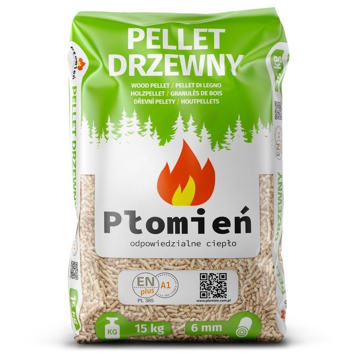 Pellet de madera Płomień 15 kg