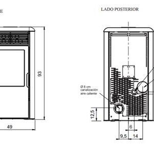 Alternative view of Estufa de pellets canalizable edilkamin modelo CHIP2 PLUS