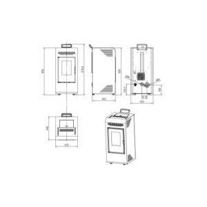 Alternative view of Estufa de pellets - modelo VEGA 10kw