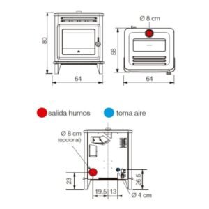 Alternative view of Estufa edilkamin de pellets modelo LILLE 8kw